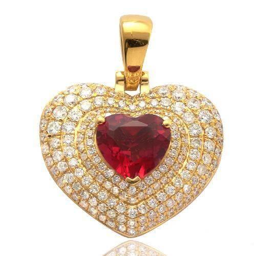 10KY 1.65CTW DIAMOND 3-D HEART PENDANT - Johnny Dang & Co