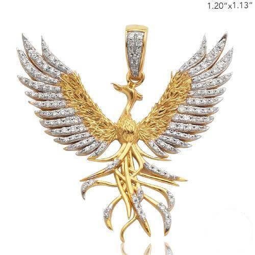 14KY 0.50CTW DIAMOND PHOENIX PENDANT - Johnny Dang & Co