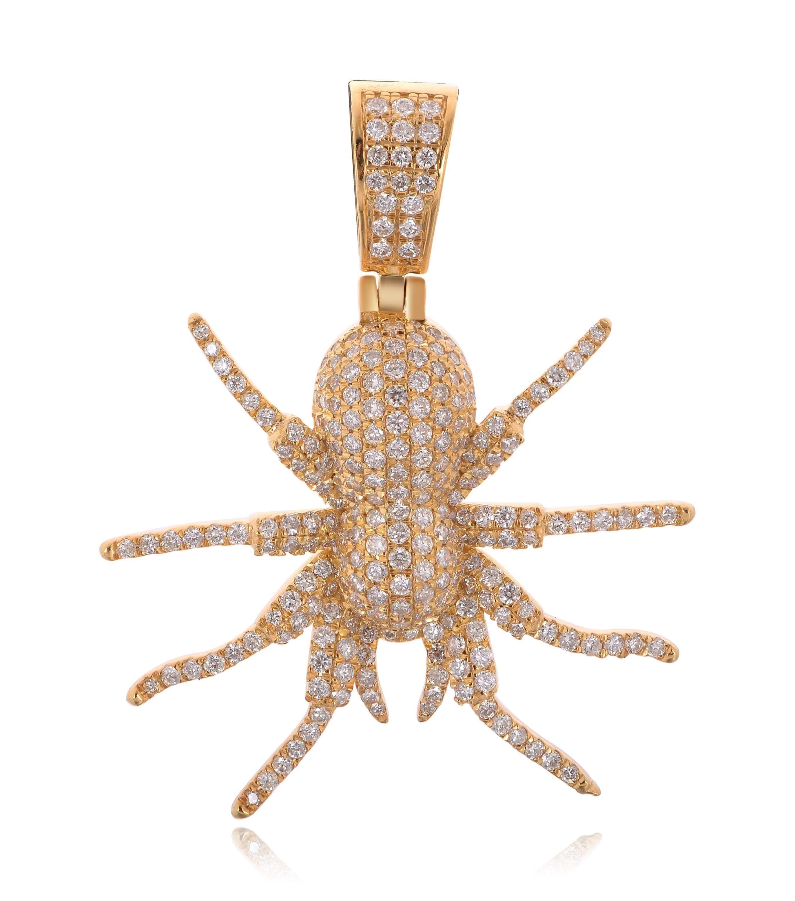 10KY 1.25CTW DIAMOND SPIDER PENDANT - Johnny Dang & Co