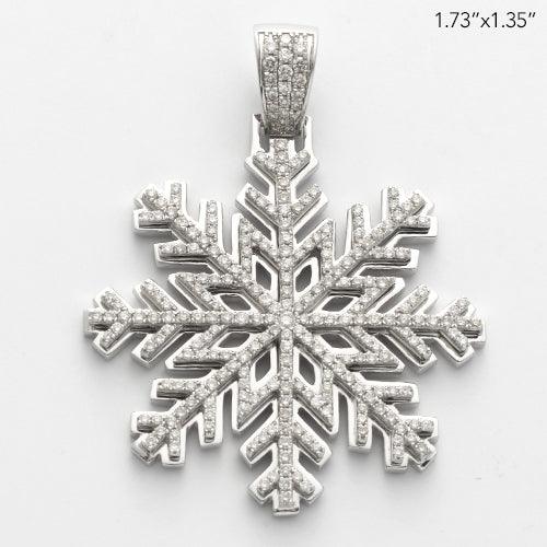 10KW 1.40CTW DIAMOND SNOWFLAKE PENDANT - Johnny Dang & Co