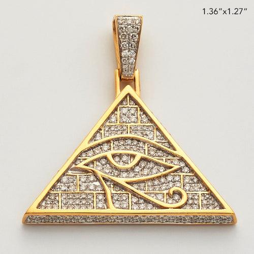 10KY 1.50CTW DIAMOND FLAT PYRAMID WITH EVIL EYE - Johnny Dang & Co