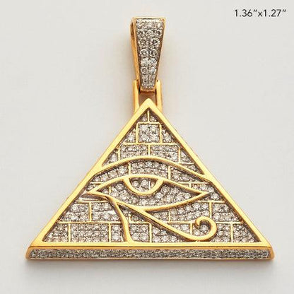 10KY 1.50CTW DIAMOND FLAT PYRAMID WITH EVIL EYE - Johnny Dang & Co