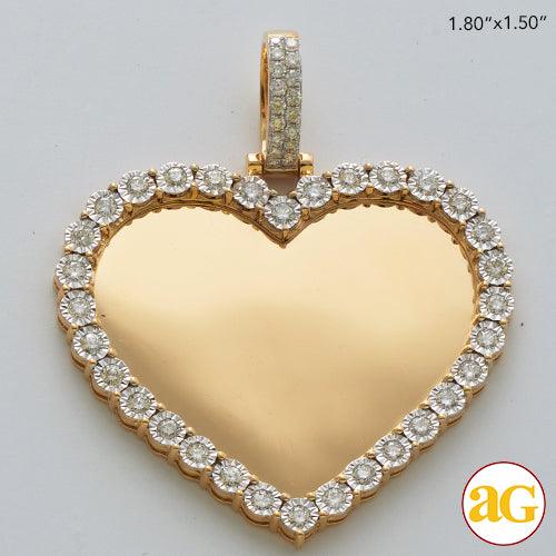 10KY 1.00CTW ILLUSION SET DIAMOND HEART SHAPE - Johnny Dang & Co
