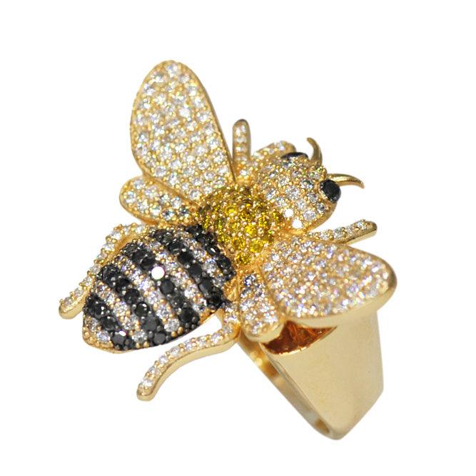 CJ19436 - CUSTOM DIAMOND BEE RING - Johnny Dang & Co