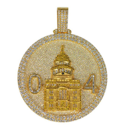 CUSTOM DIAMOND TEMPLE BUILDING PENDANT - Johnny Dang & Co