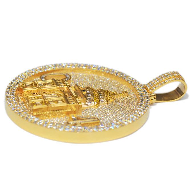 CUSTOM DIAMOND TEMPLE BUILDING PENDANT - Johnny Dang & Co