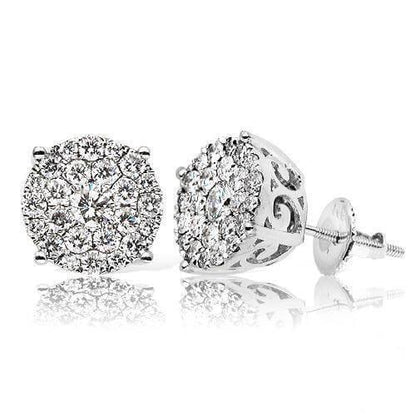 JDTKCL1006Y- 14KY 1.60 CTTW DIAMOND CLUSTER EARRINGS - Johnny Dang & Co