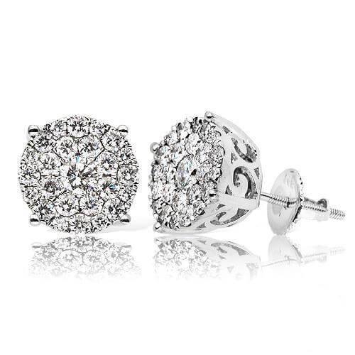 JDTKCL1006Y- 14KY 1.60 CTTW DIAMOND CLUSTER EARRINGS - Johnny Dang & Co