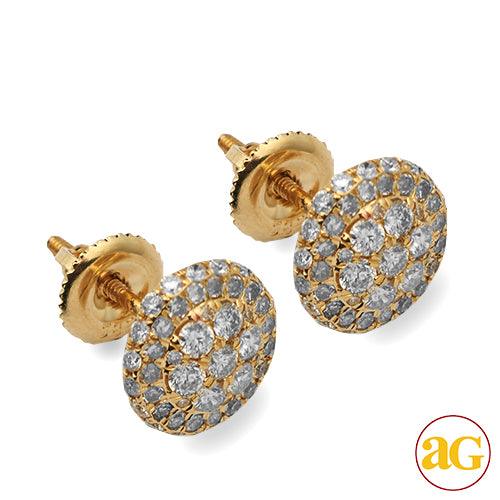 14KY 1.00CTW DIAMOND ROUND CLUSTER EARRING STUDS - - Johnny Dang & Co