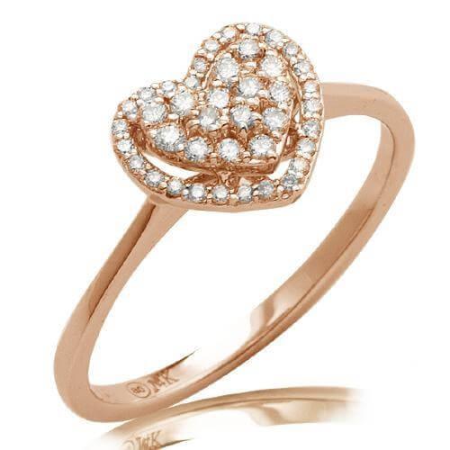 14KR 0.25CTW DIAMOND HEART DOME CLUSTER RING - Johnny Dang & Co