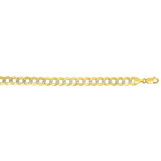 14K Gold 8.3mm White Pave Curb Chain - Johnny Dang & Co