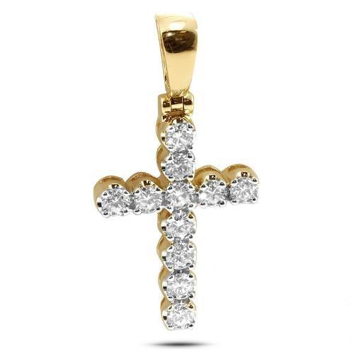 14KY 2.25CTW 11-STONE DIAMOND CROSS - Johnny Dang & Co