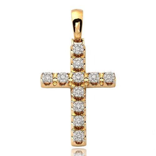 10KY 1.75CTW DIAMOND PRONG SET CLUSTER DESIGN CROS - Johnny Dang & Co
