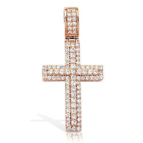 14KR 1.45CTW DIAMOND 3-D CROSS PENDANT - STRAIGHT - Johnny Dang & Co