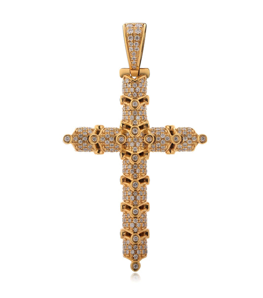 10KY 1.05CTW DIAMOND SEGMENTED CROSS PENDANT - Johnny Dang & Co