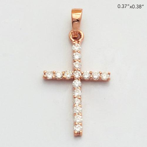 14KR 0.15CTW DIAMOND THIN CROSS PENDANT - Johnny Dang & Co