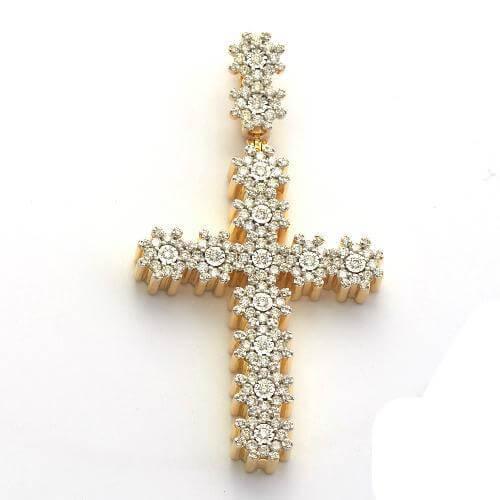 10KY 2.00CTW ILLUSION DIAMOND FLEUR CROSS - Johnny Dang & Co