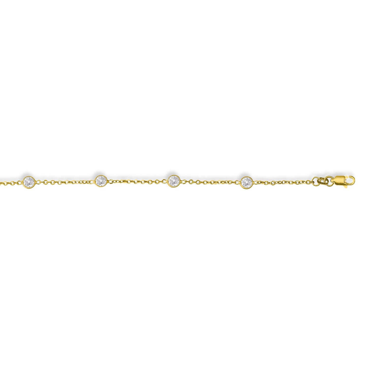 14K Gold CZ by the Yard Anklet - Johnny Dang & Co