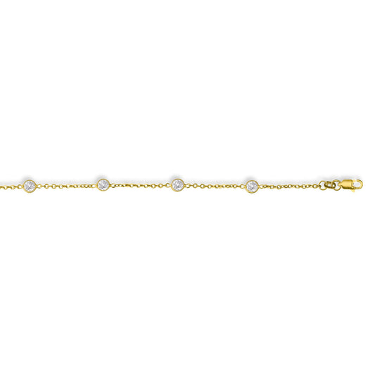 14K Gold CZ by the Yard Anklet - Johnny Dang & Co