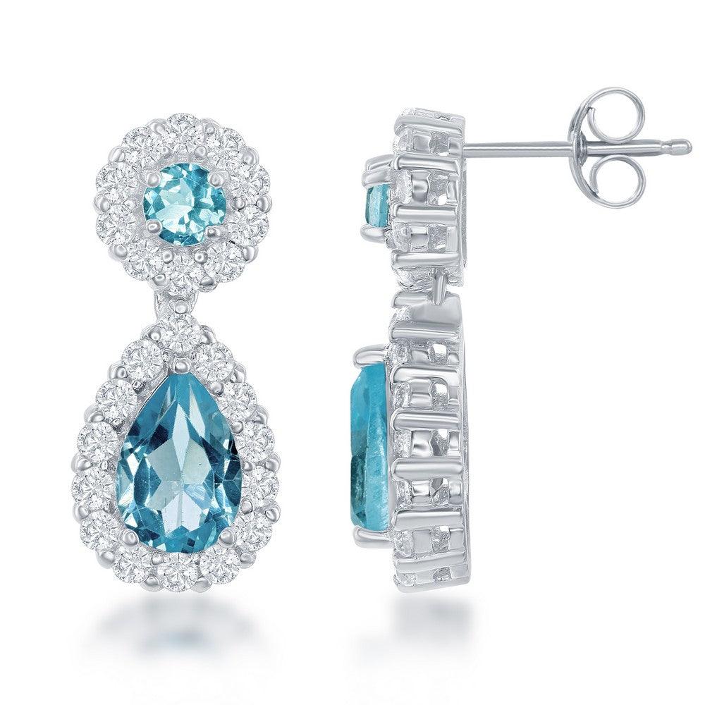 Sterling Silver, White Topaz & Gemstone Earrings - Johnny Dang & Co
