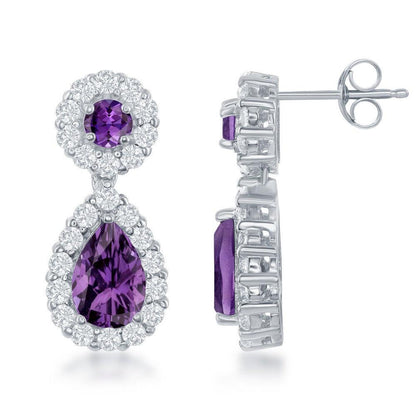 Sterling Silver, White Topaz & Gemstone Earrings - Johnny Dang & Co