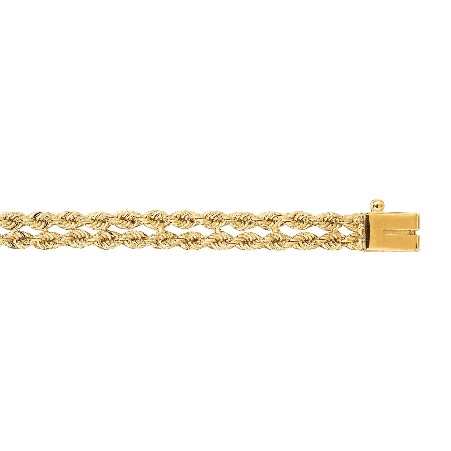 14K Gold 4.8mm Multi-Row Rope Chain Bracelet - Johnny Dang & Co