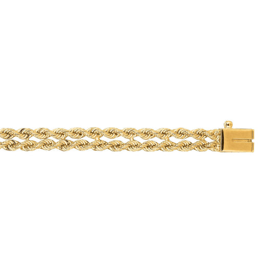 14K Gold 4.8mm Multi-Row Rope Chain Bracelet - Johnny Dang & Co