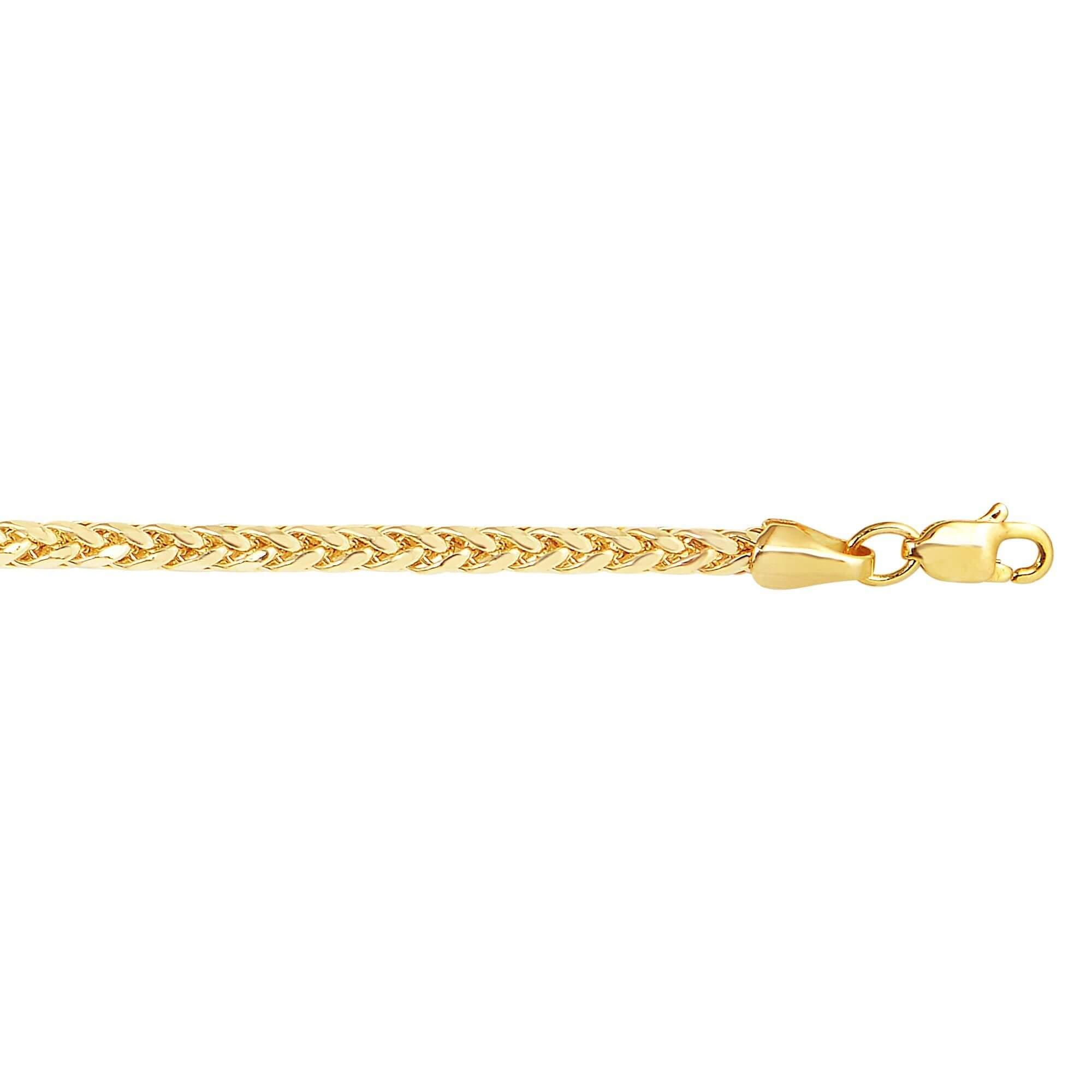 14kt 18 inches Yellow Gold 2.7mm Diamond Cut Lite Franco Necklace with Lobster Clasp - Johnny Dang & Co