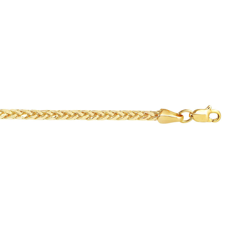 14kt 18 inches Yellow Gold 2.7mm Diamond Cut Lite Franco Necklace with Lobster Clasp