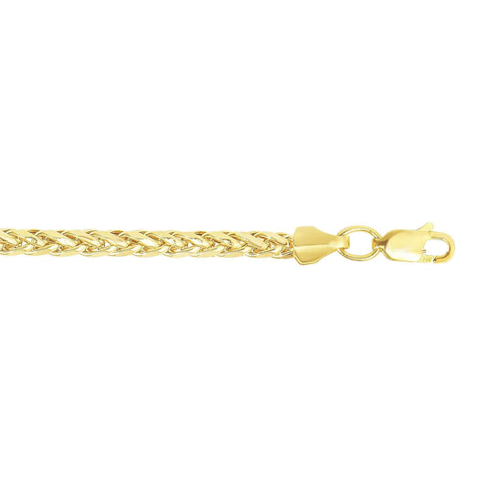 14kt 18 inches Yellow Gold 3.15mm Diamond Cut Lite Franco Necklace with Lobster Clasp - Johnny Dang & Co