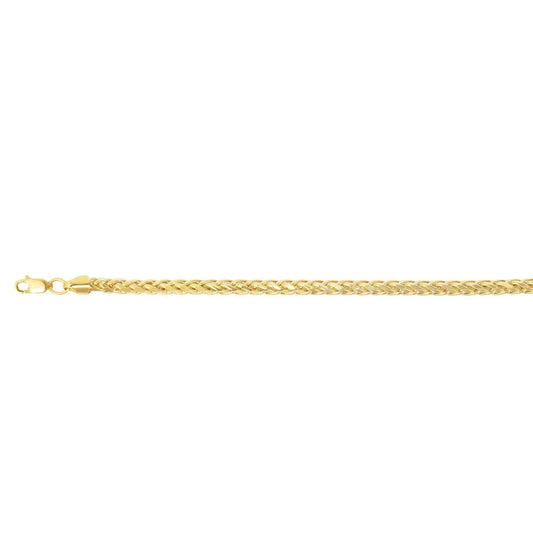 14kt Gold 24 inches Yellow Finish 4.5mm Diamond Cut Round Diamond Cut Franco Chain with Lobster Clasp - Johnny Dang & Co