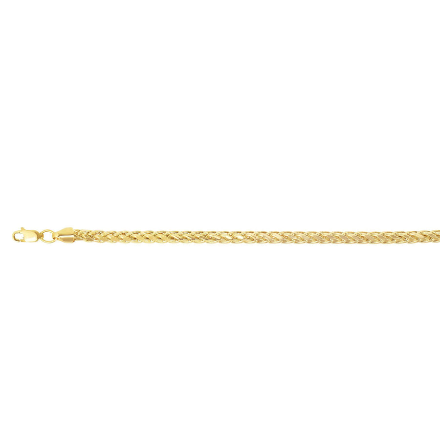 14kt Gold 24 inches Yellow Finish 4.5mm Diamond Cut Round Diamond Cut Franco Chain with Lobster Clasp