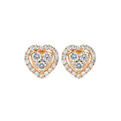 Diamond & Gold Heart Illusion Earrings - Johnny Dang & Co