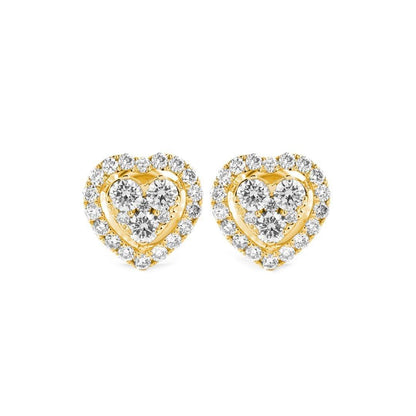 Diamond & Gold Heart Illusion Earrings - Johnny Dang & Co