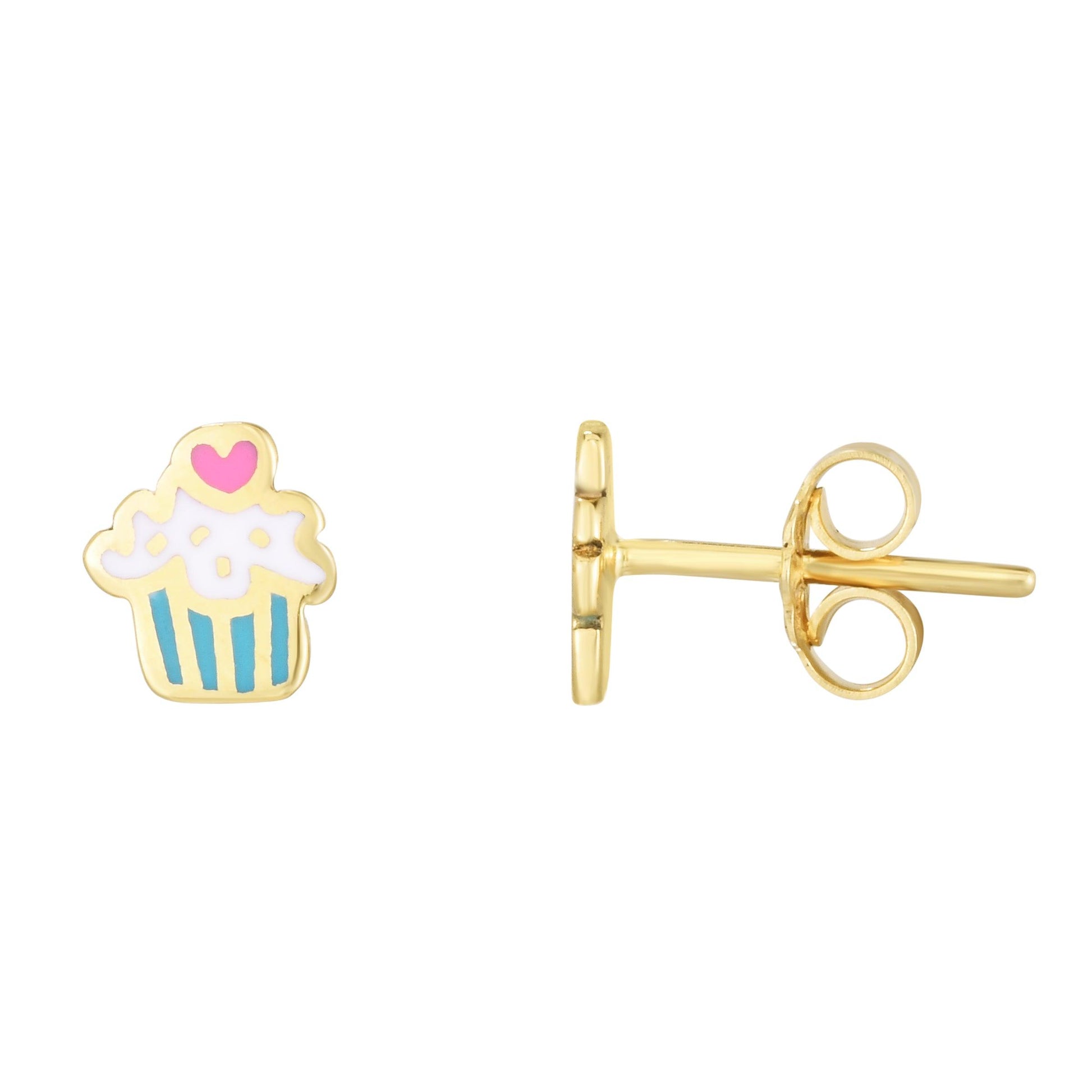 14K Cupcake Enamel Earrings - Johnny Dang & Co