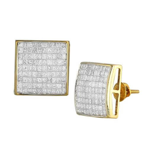 14KY 1.75CTW SQUARE DOME EARRINGS