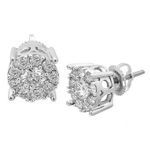14KW 1.50CTW DIAMOND FLEUR STUDS - Johnny Dang & Co