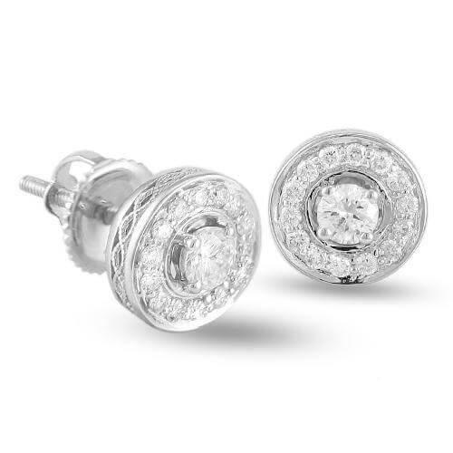 14KW 0.45CTW DIAMOND STUD EARRINGS [0.13CT CTR] - Johnny Dang & Co