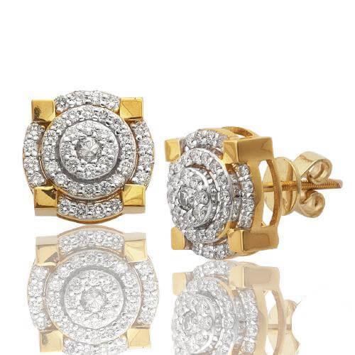 10KY 1.05CTW DIAMOND 3-TIER ROUND EARRINGS - Johnny Dang & Co