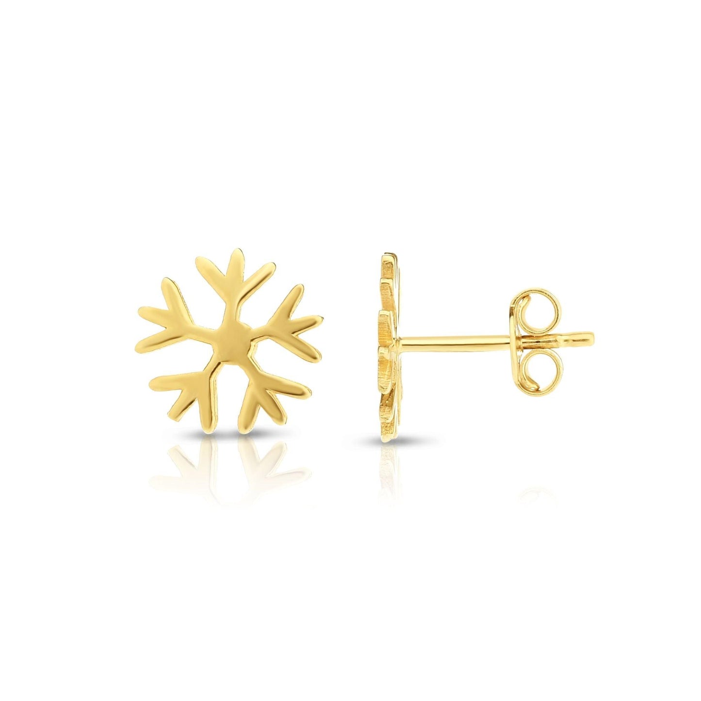 14K Gold Snowflake Stud Earring - Johnny Dang & Co