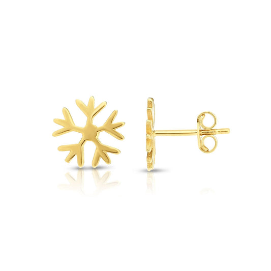 14K Gold Snowflake Stud Earring - Johnny Dang & Co