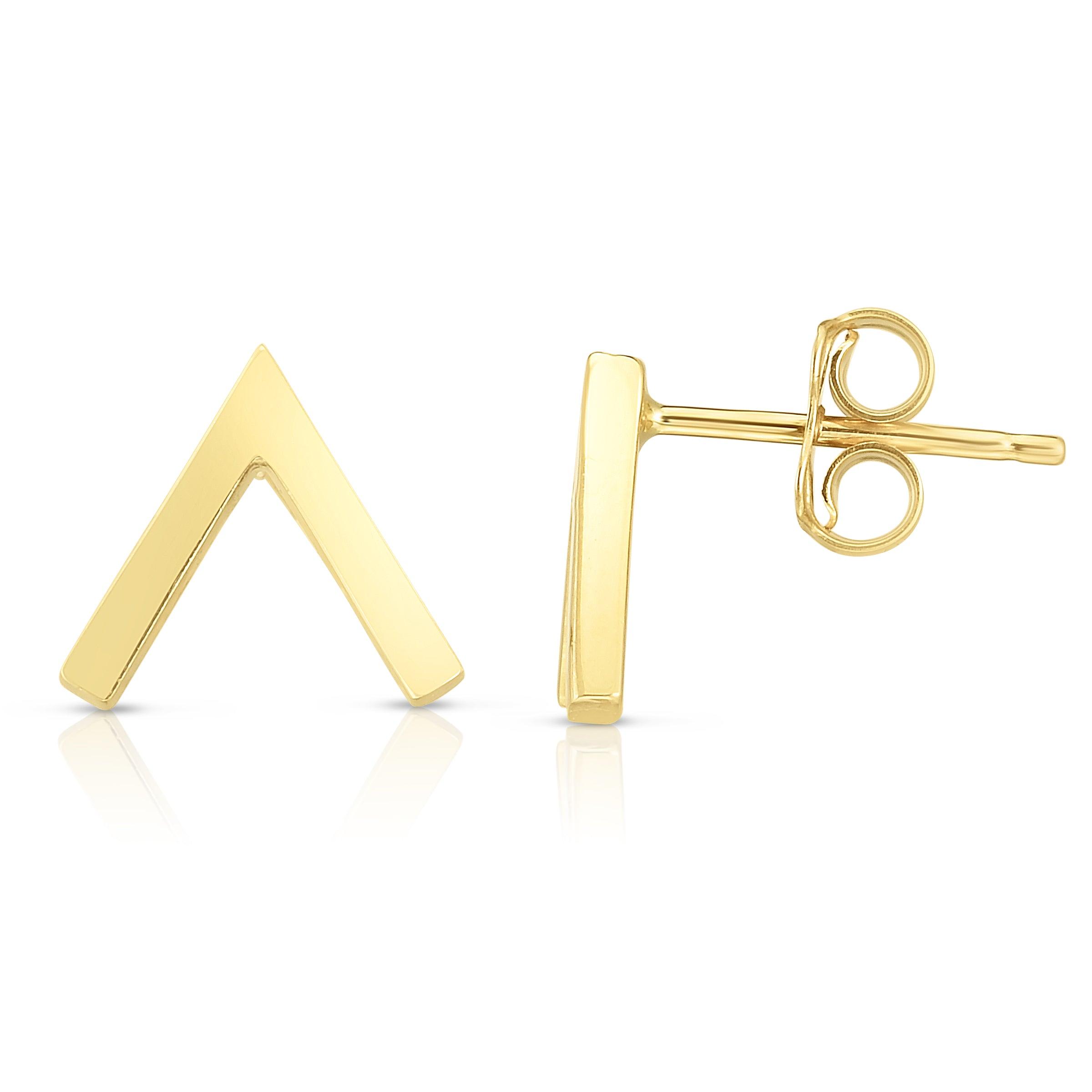 14K Gold Open Arrow Stud Earring - Johnny Dang & Co