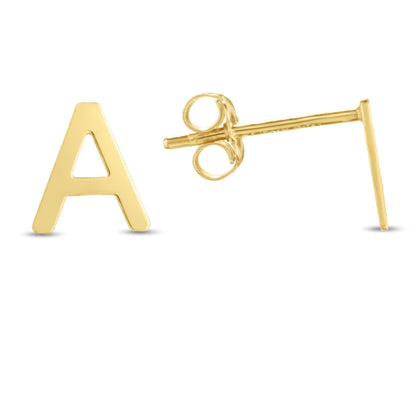 14K Gold Initial 'A Through Z' Stud Earring - Johnny Dang & Co