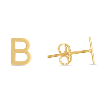 14K Gold Initial 'A Through Z' Stud Earring - Johnny Dang & Co