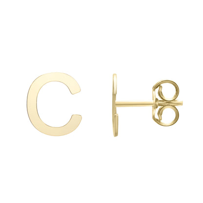 14K Gold Initial 'A Through Z' Stud Earring - Johnny Dang & Co