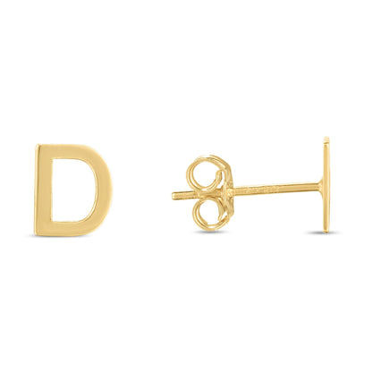 14K Gold Initial 'A Through Z' Stud Earring - Johnny Dang & Co