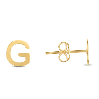 14K Gold Initial 'A Through Z' Stud Earring - Johnny Dang & Co