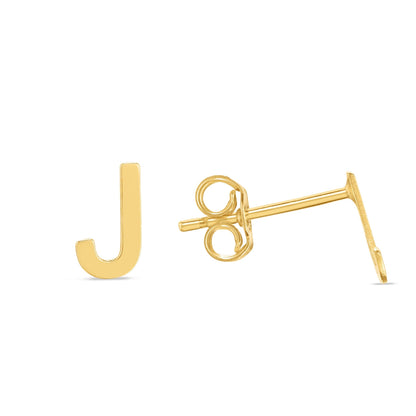 14K Gold Initial 'A Through Z' Stud Earring - Johnny Dang & Co