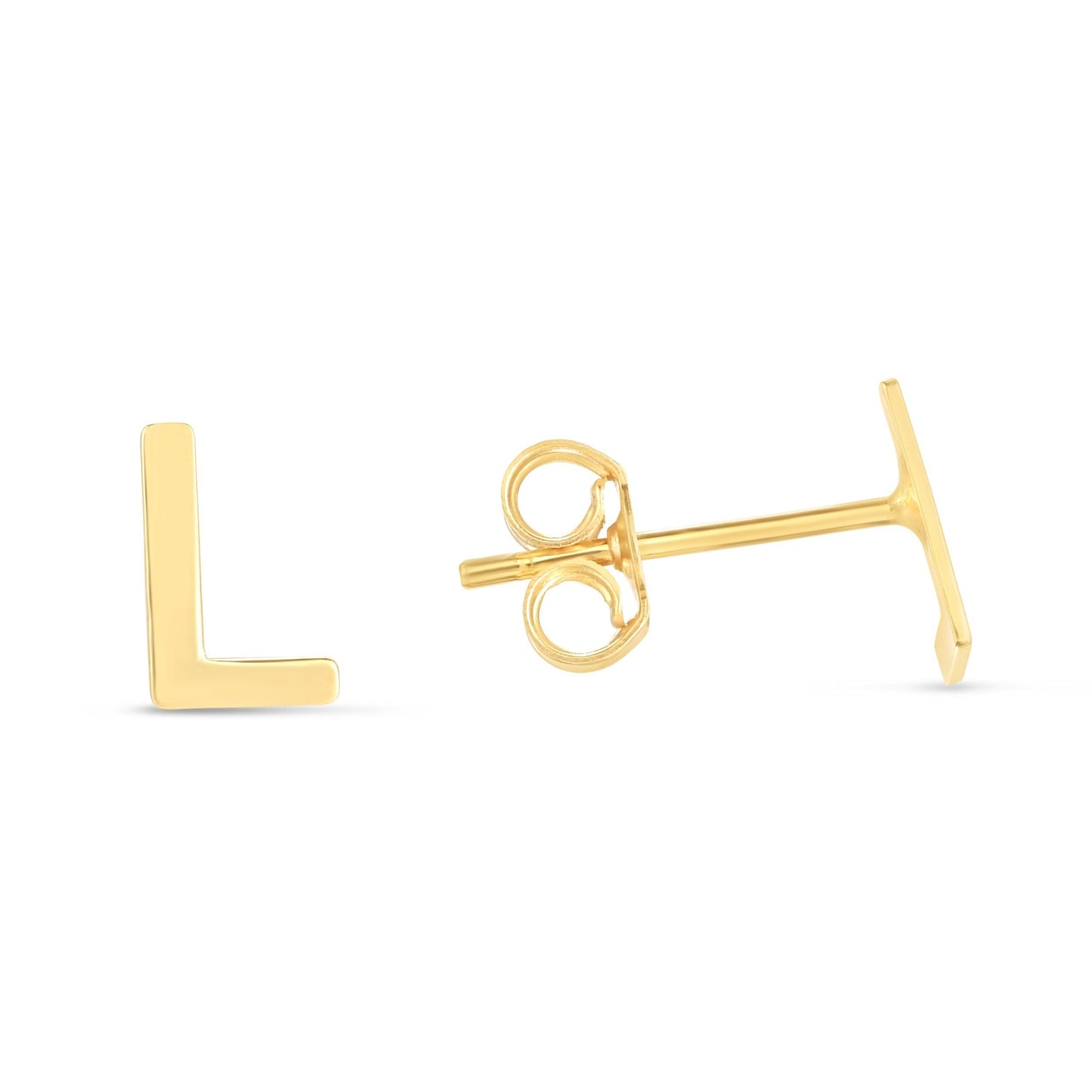 14K Gold Initial 'A Through Z' Stud Earring - Johnny Dang & Co