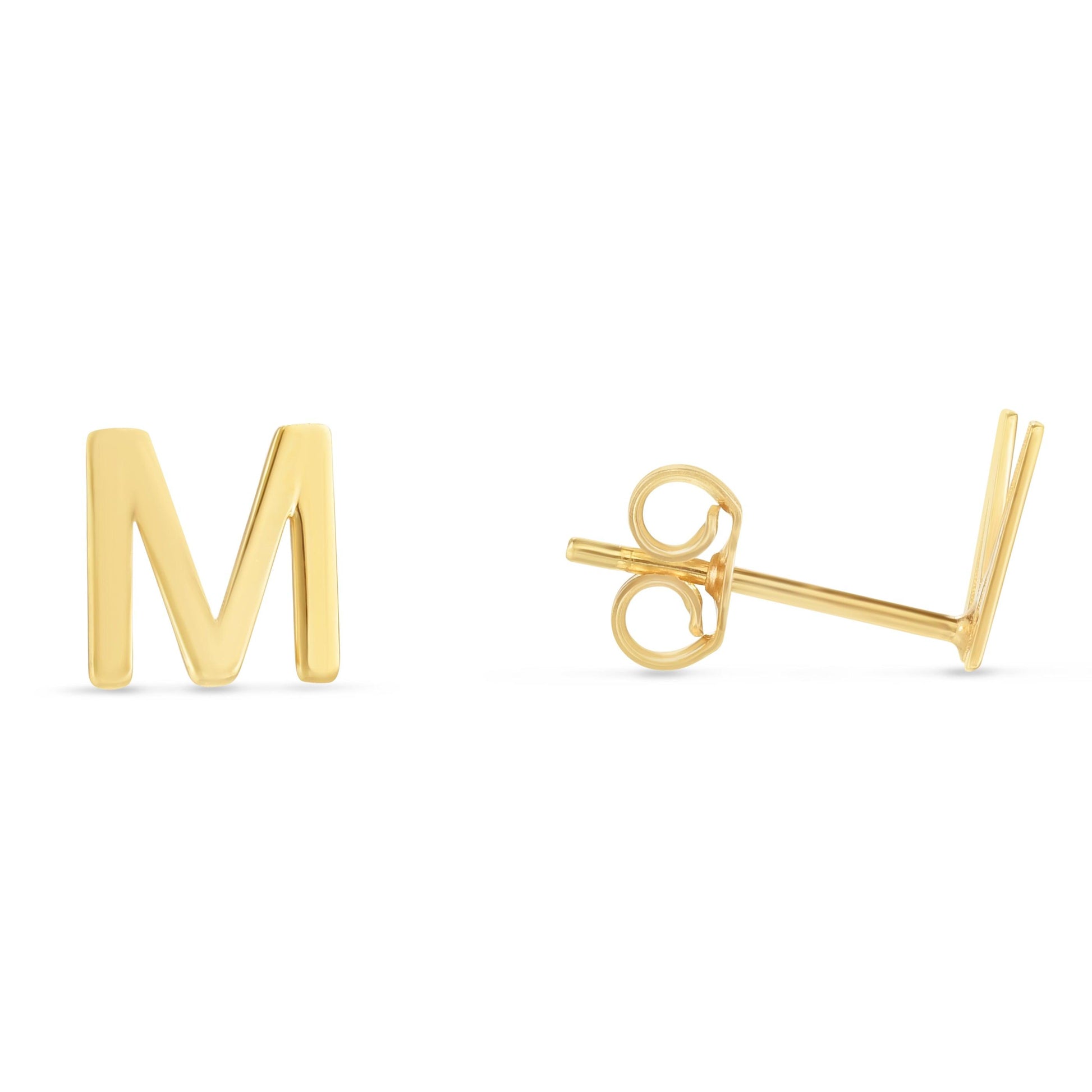 14K Gold Initial 'A Through Z' Stud Earring - Johnny Dang & Co